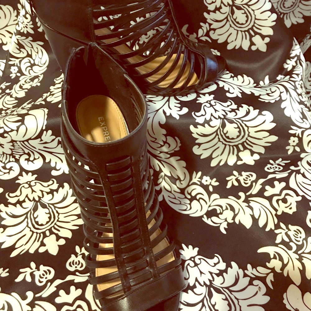 Black platform gladiator style sandal